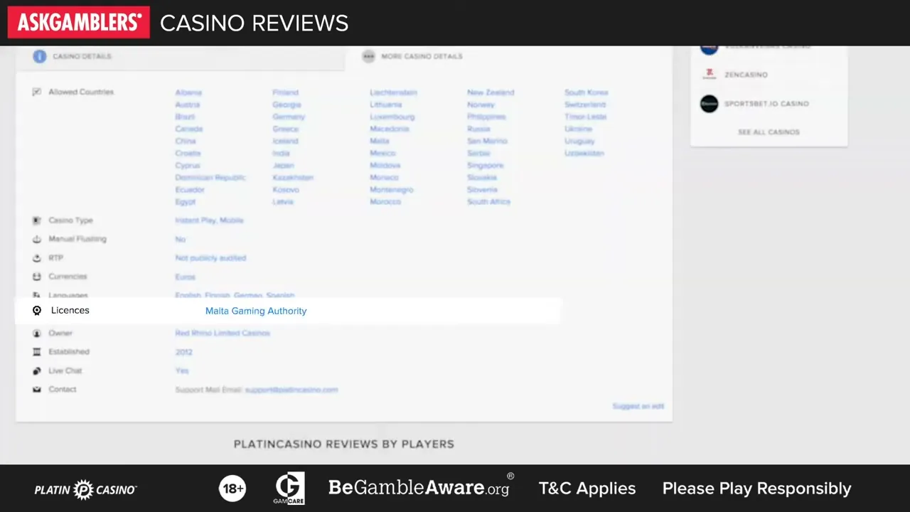 Reseña de Platincasino