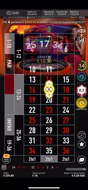 Mega Fire Blaze Ruleta Espana