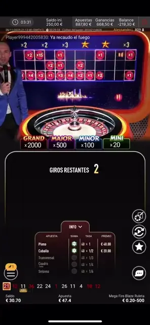Mega Fire Blaze Ruleta Espana